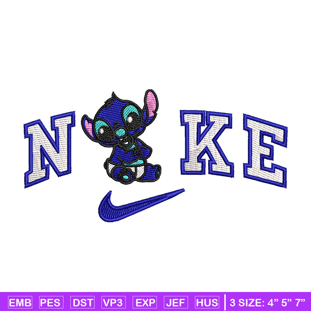 Nike stitch baby embroidery design, Stitch embroidery, Nike design, Embroidery file,Embroidery shirt, Digital download.jpg