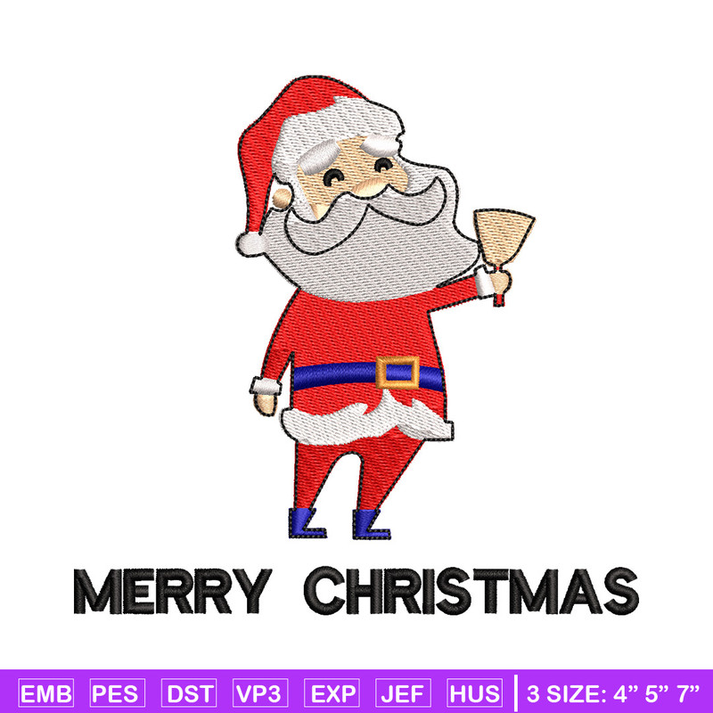 Satan ring bell embroidery design, Chrismas embroidery, Emb design, Embroidery shirt, Embroidery file, Digital download.jpg