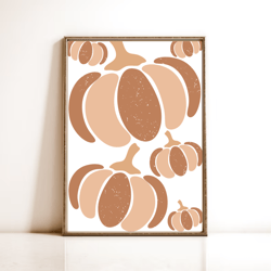 thanksgiving pumpkin art print - neutral fall decor - modern seasonal poster - beige printable wall art - abstract autum