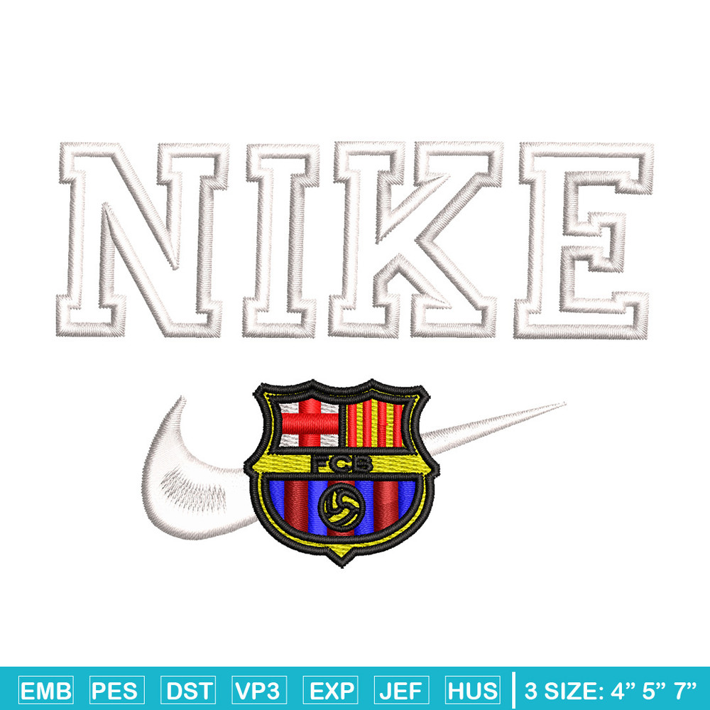 Barcelona nike embroidery design, Football embroidery, Embroidery file, Embroidery shirt, Nike design,Digital download.jpg