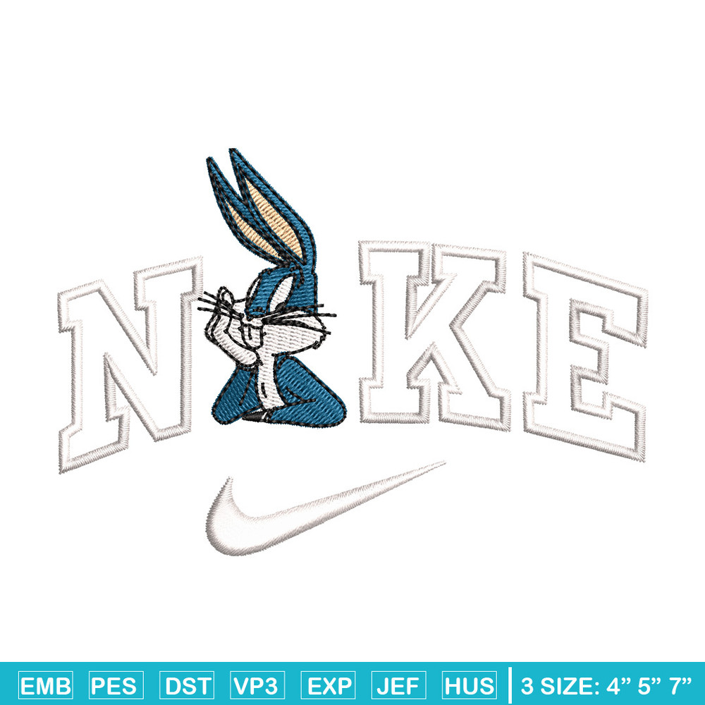 Bunny nike embroidery design, Cartoon embroidery, Embroidery file, Embroidery shirt, Emb design, Digital download.jpg