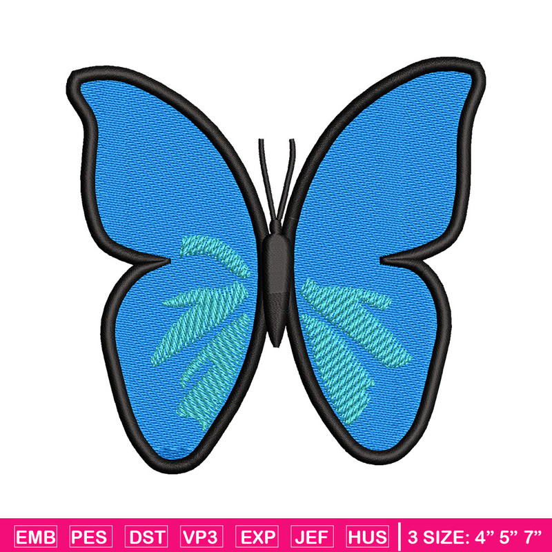 Butterfly blue embroidery design, Butterfly embroidery, Embroidery file, Embroidery shirt, Emb design, Digital download.jpg