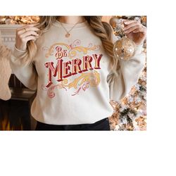 be merry christmas sweatshirt for women, vintage christmas shirt, matching family pajamas, pink retro christmas gift, ho