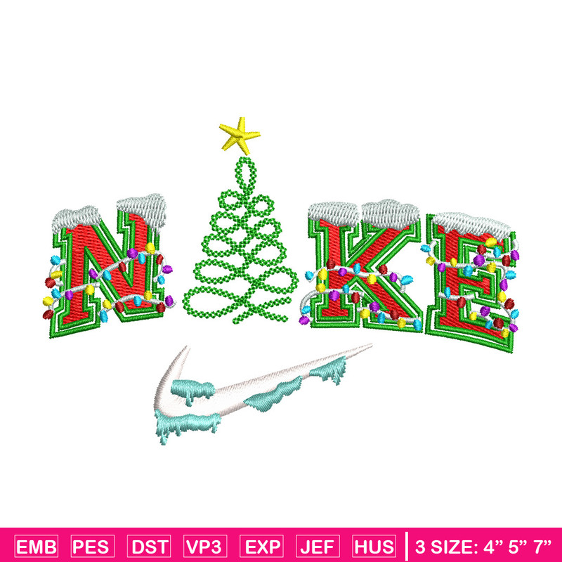 Chrismas nike embroidery design, Chrismas embroidery, Embroidery file, Embroidery shirt, Nike design,Digital download.jpg