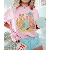 cowgirl shirt, cowboy hat boots, cactus desert western shirt, nature country tee, retro vintage comfort colors tshirt, s