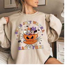 disney minnie daisy girls just wanna have sun tea cup halloween shirts, retro disney minnie daisy summer, disney besties