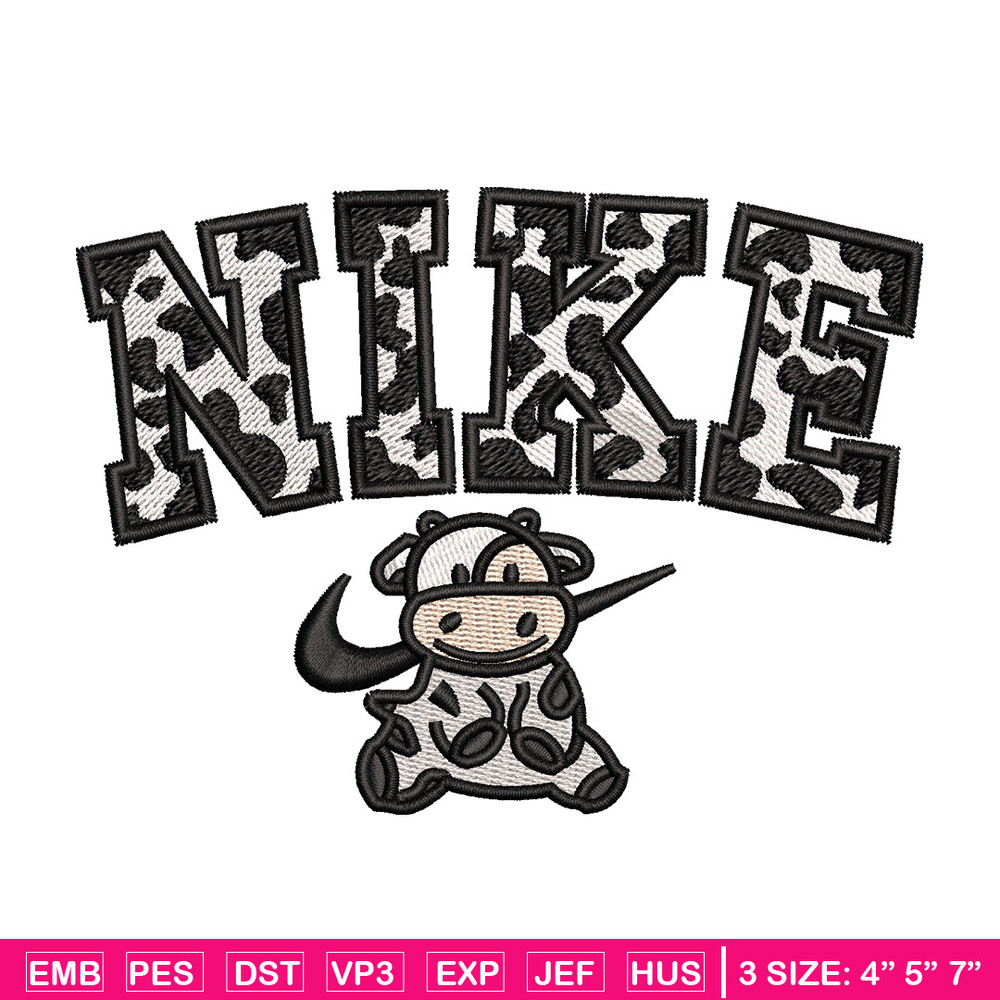 Dairy cow x nike embroidery design, Cow embroidery, Nike design, Embroidery shirt, Embroidery file, Digital download.jpg