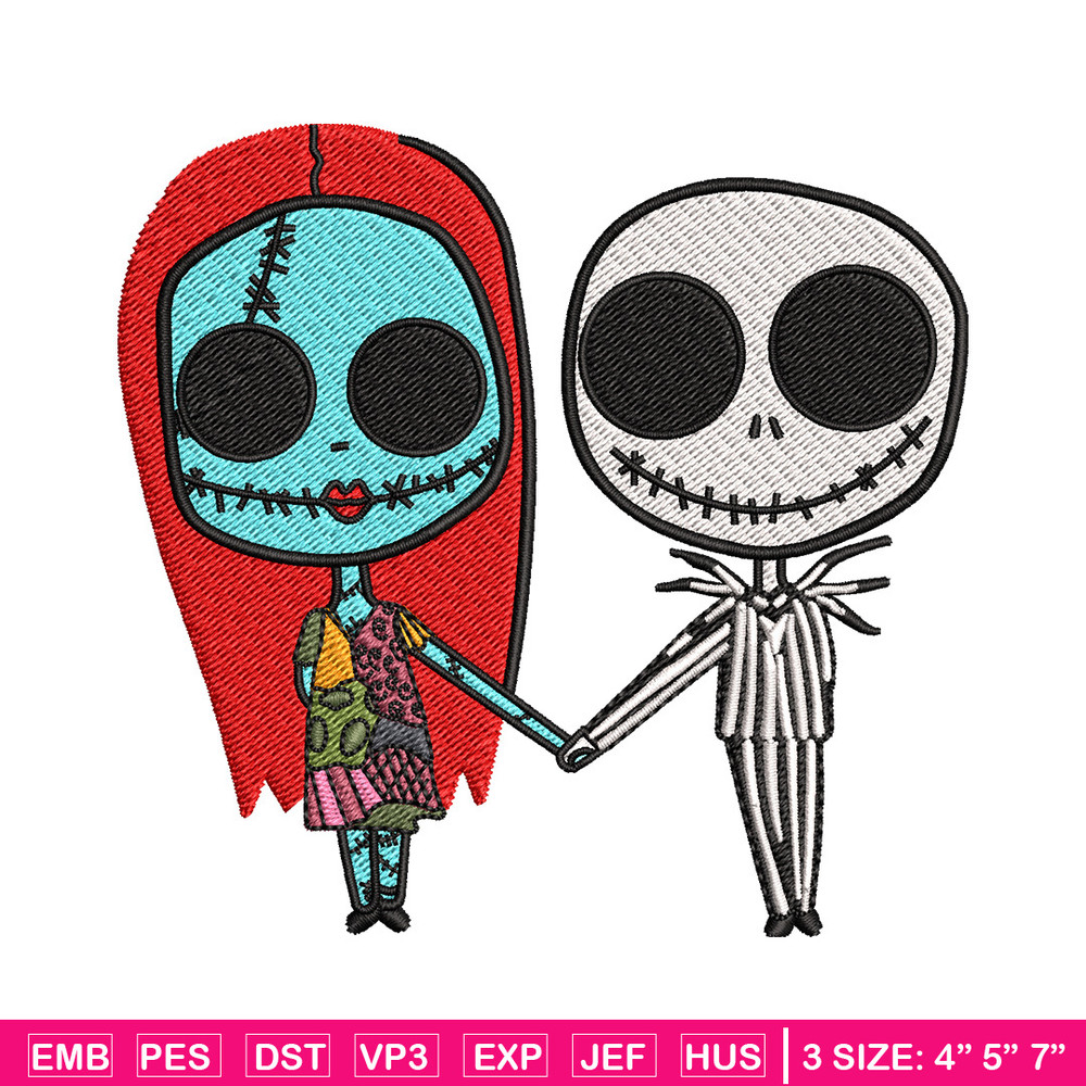 Doll couple embroidery design, Skeleton embroidery, Embroidery file, Embroidery shirt, Emb design, Digital download.jpg