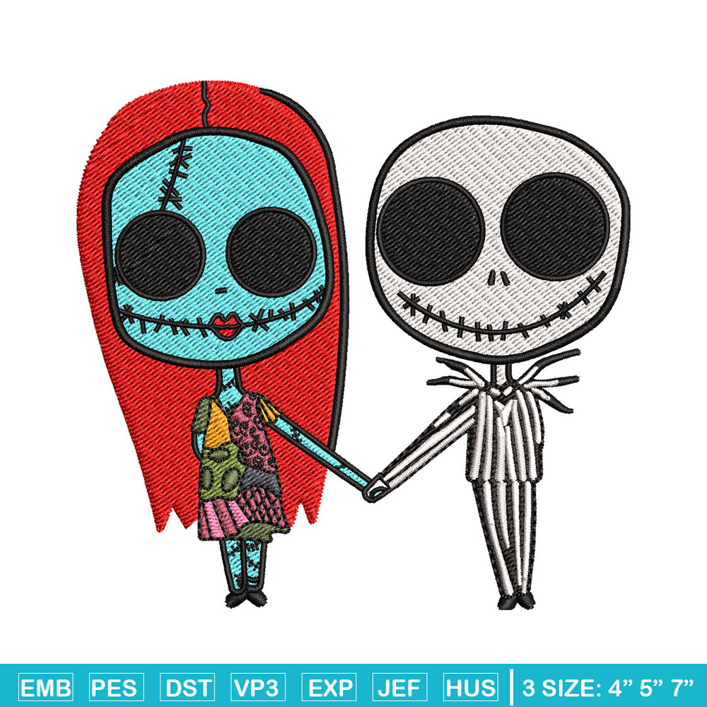 Doll couple embroidery design, Skeleton embroidery, Embroidery file, Embroidery shirt, Emb design, Digital download.jpg