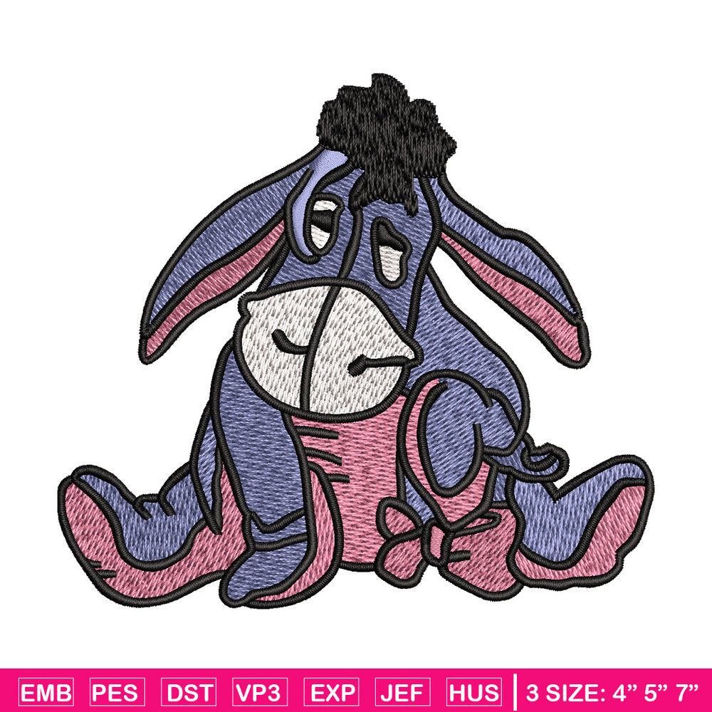 Donky embroidery design, Pooh disney embroidery, Embroidery file, Embroidery shirt, Emb design, Digital download.jpg