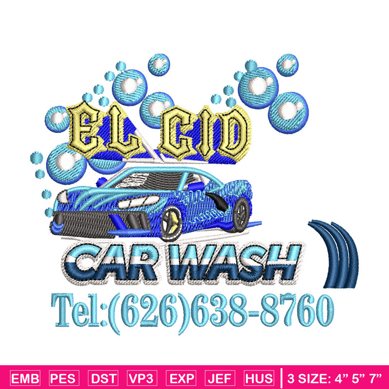 El cid car wash embroidery design, Logo embroidery, Embroidery file,Embroidery shirt, Emb design, Digital download.jpg