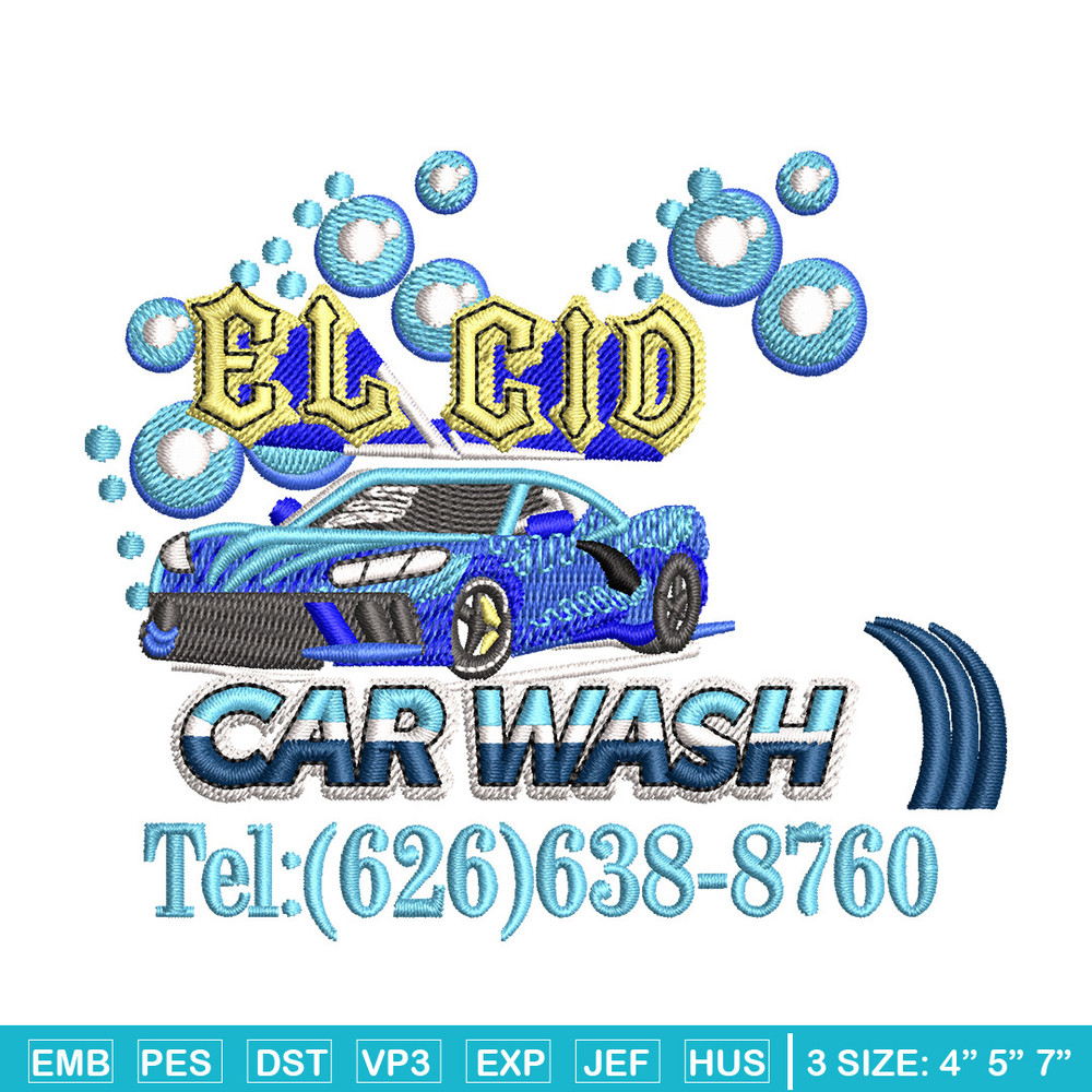 El cid car wash embroidery design, Logo embroidery, Embroidery file,Embroidery shirt, Emb design, Digital download.jpg