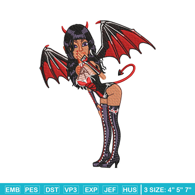 Evil girl embroidery design, Evil girl embroidery, Embroidery file,Embroidery shirt, Emb design, Digital download.jpg