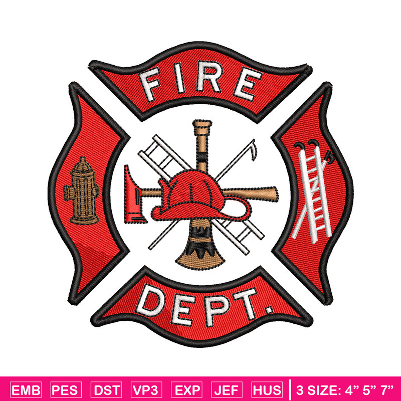 Fire dept embroidery design, Fire dept embroidery, Embroidery file, Embroidery shirt, Emb design, Digital download.jpg