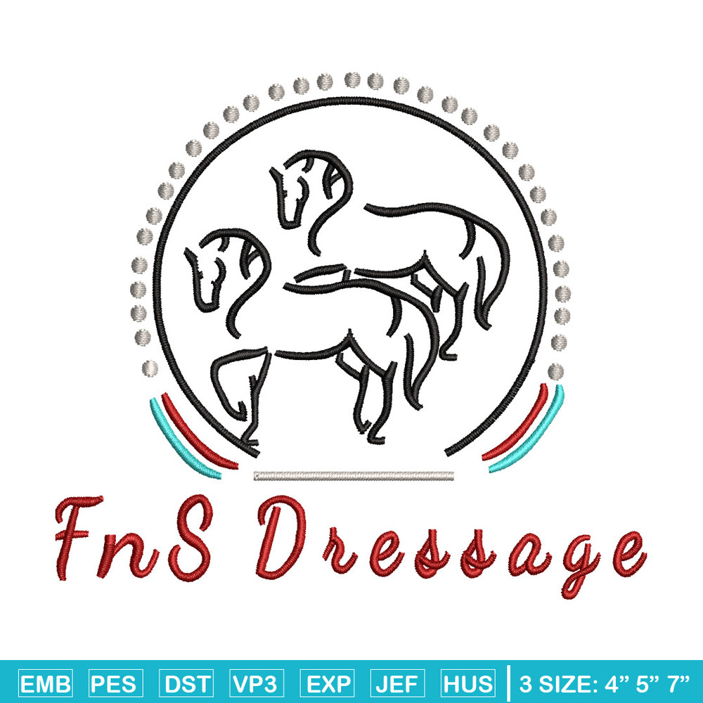 FnS Dressage embroidery design, Logo embroidery, Embroidery file, Embroidery shirt, Emb design, Digital download.jpg