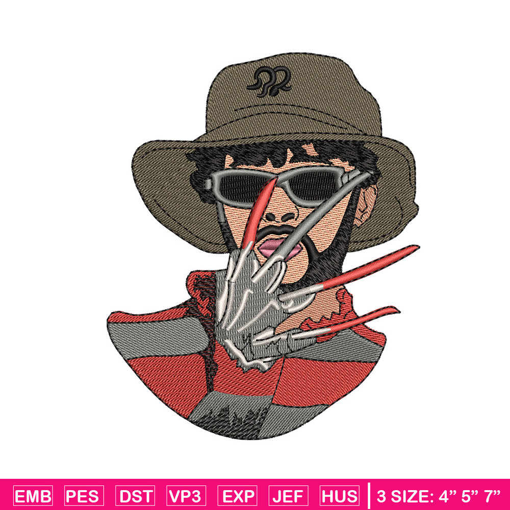 Freddy Krueger embroidery design, Horror embroidery, Embroidery file, Embroidery shirt, Emb design, Digital download.jpg