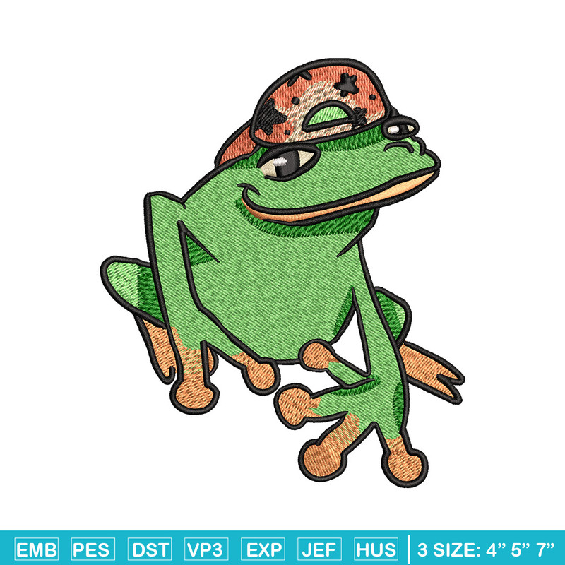 Frog boy embroidery design, Frog embroidery, Embroidery file, Embroidery shirt, Emb design, Digital download.jpg