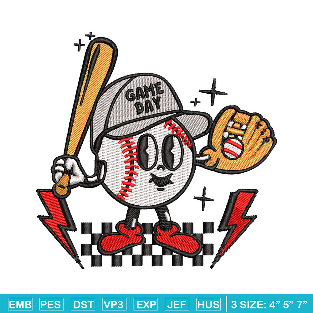 Game day embroidery design, Baseball embroidery, Embroidery file, Embroidery shirt, Emb design, Digital download.jpg