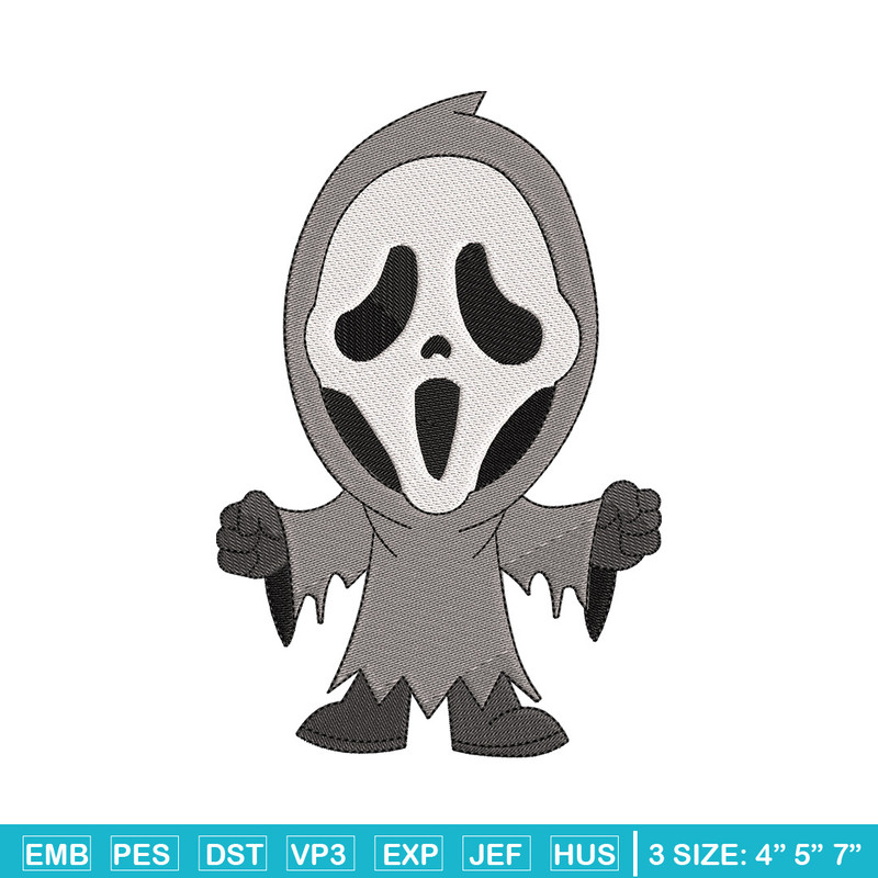 Ghost chibi embroidery design, Ghost embroidery, Emb design, Embroidery shirt, Embroidery file, Digital download.jpg