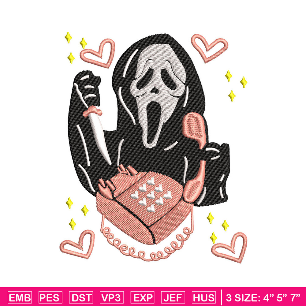 Ghost horror embroidery design, Ghost embroidery, Emb design, Embroidery shirt, Embroidery file, Digital download.jpg