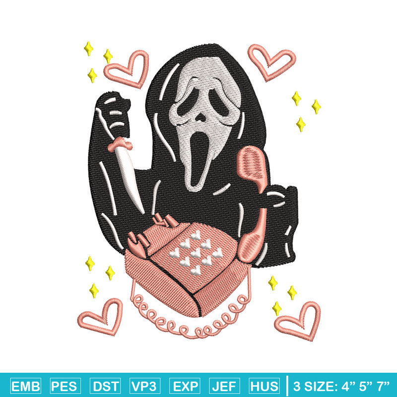 Ghost horror embroidery design, Ghost embroidery, Emb design, Embroidery shirt, Embroidery file, Digital download.jpg