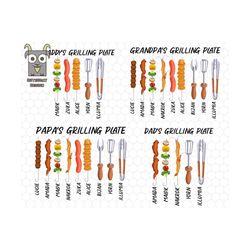 Personalized Grilling Platter Png Bundle, Daddy's Grilling Plate Png , Grandpa Grilling Plate, Bbq Png , Grill Master Pn