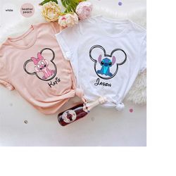 disney stitch shirts, disney stitch matching shirts, stitch and angel shirt, stitch couple shirts, disney family shirts,