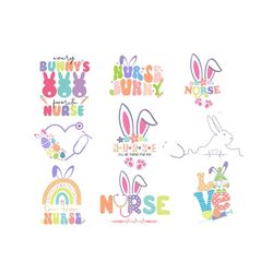 easter nurse png bundle, hoppy nurse png, easter bunny png, easter stethoscope png, easter medical png, nursing png, nur