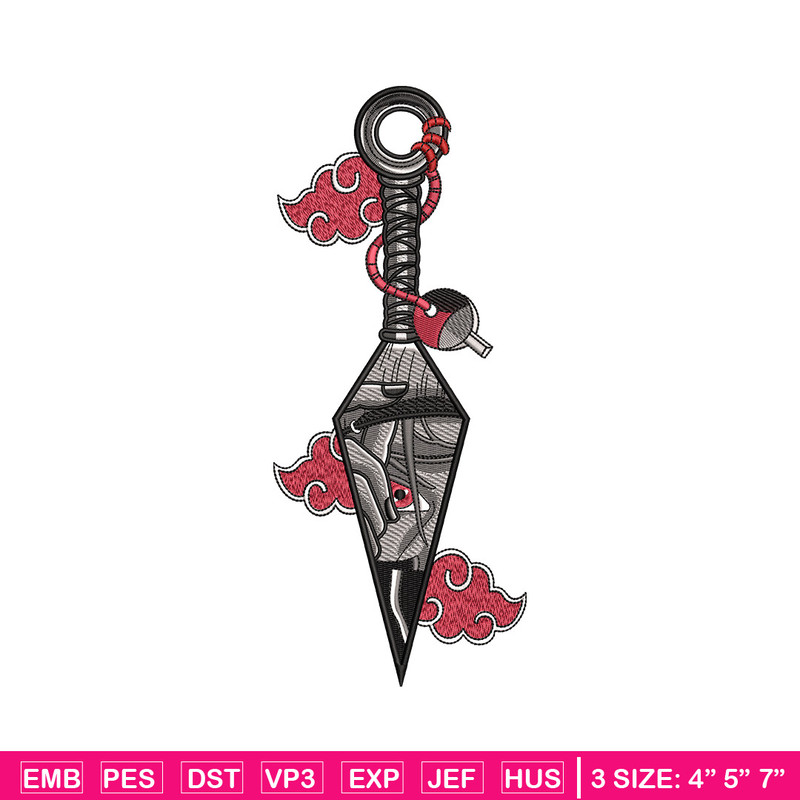 Itachi kunai embroidery design, Naruto embroidery, Embroidery file, Embroidery shirt, Emb design, Digital download.jpg
