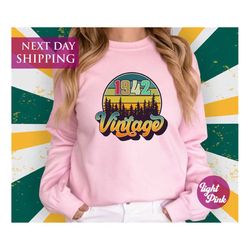 vintage 1942 birthday sweatshirt, 81st birthday party, 81st birthday, fabulous birthday shirt, personalized gift, custom