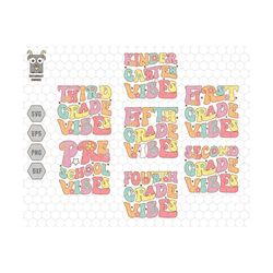 back to school svg bundle, retro teacher svg, kindergarten svg, 1st day of school svg, school vibes svg, teacher life sv