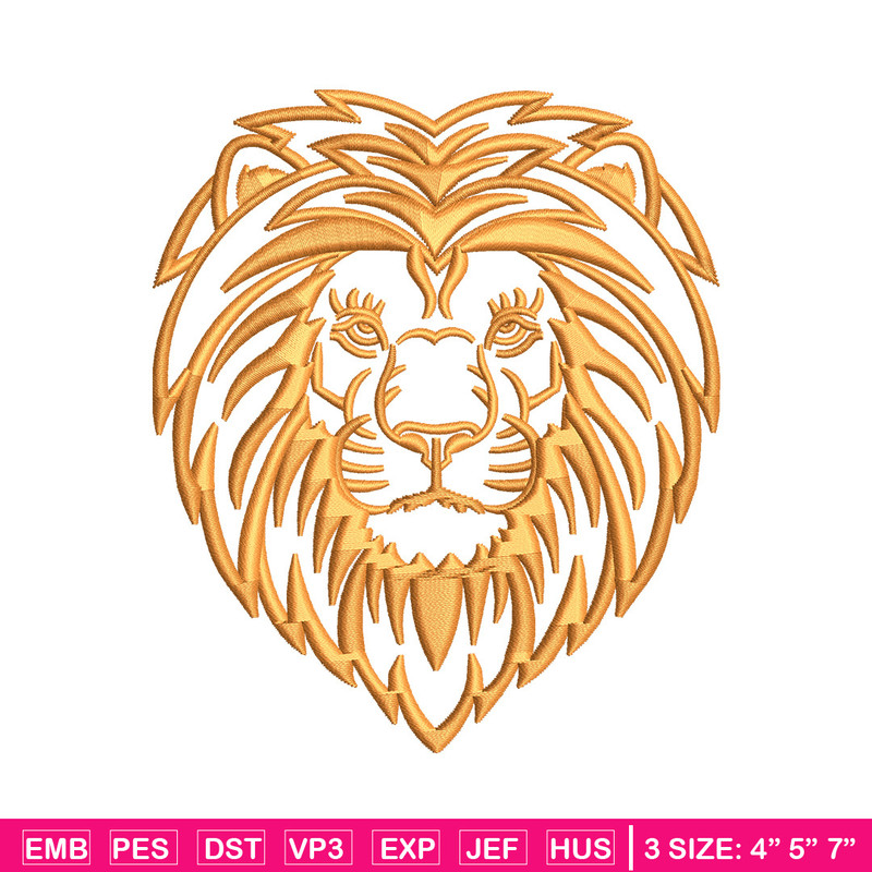 Lion face embroidery design, Lion embroidery, Embroidery file, Embroidery shirt, Emb design, Digital download.jpg