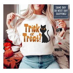 trick or treat sweatshirt, halloween shirt, halloween witches shirt, halloween party, woman's halloween, halloween sande