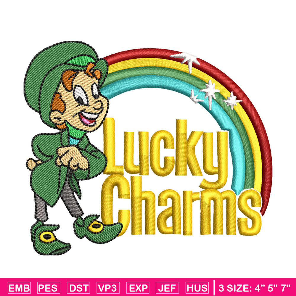 Lucky charms embroidery design, Lucky embroidery, Embroidery file, Embroidery shirt, Emb design,Digital download.jpg