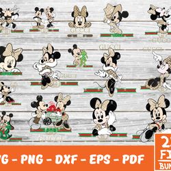 Mickey Disney Svg,Mickey And Minnie MouseSvg,  Gucci Disney Svg, Famous Logo SVG