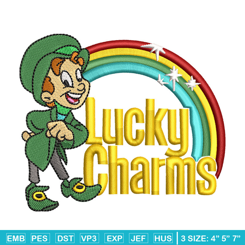 Lucky charms embroidery design, Lucky embroidery, Embroidery file, Embroidery shirt, Emb design,Digital download.jpg