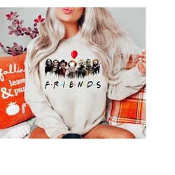friends horror characters sweater, squad scary t-shirt, horror movie killers, halloween sweatshirt, halloween t-shirt, h