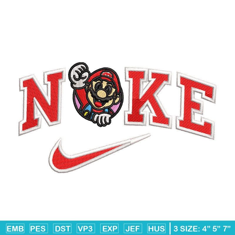 Mario swoosh embroidery design, Mario embroidery, Embroidery file, Embroidery shirt, Nike design,Digital download.jpg