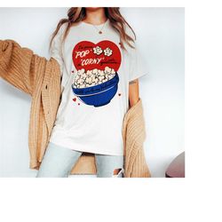 retro valentine shirt, funny valentines day shirt, popcorn vintage valentines gift for her, mid century modern tee valen