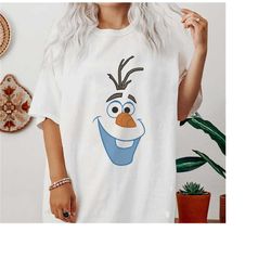 disney frozen olaf big face cartoon t-shirt, olaf shirt, disneyland family matching shirt, magic kingdom tee, wdw epcot