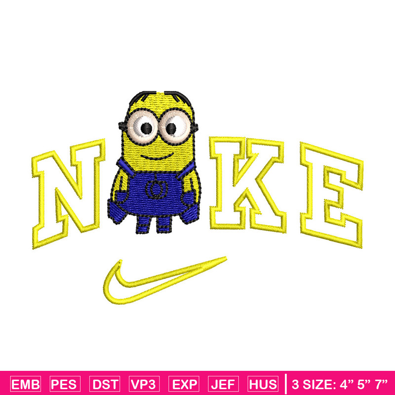 Minion x nike embroidery design, Minion embroidery, Embroidery file, Embroidery shirt, Nike design, Digital download.jpg