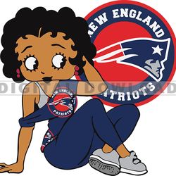 New England Patriots Betty Boop Svg, NFL Svg, Girl Sport Svg, Football Svg Download Digital File 11