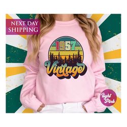 vintage 1957 birthday sweatshirt, 66th birthday party, 66th birthday, fabulous birthday shirt, personalized gift, custom