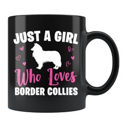 border collie girl mug, border collie girl gift, border collie mug