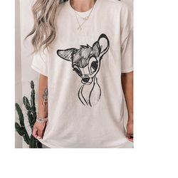 retro vintage disney bambi sketch portrait shirt, bambi shirt, disneyland disney world magic kingdom shirt, birthday par