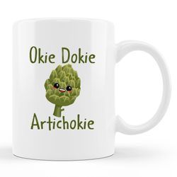 cute artichoke mug,  cute artichoke gift,  artichoke funny cup