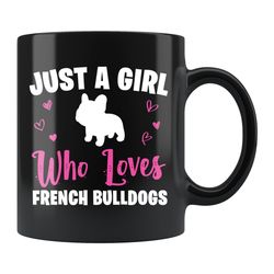 french bulldog girl mug, french bulldog girl gift, french bulldog mug