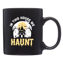 haunted house mug, haunted house gift, halloween party