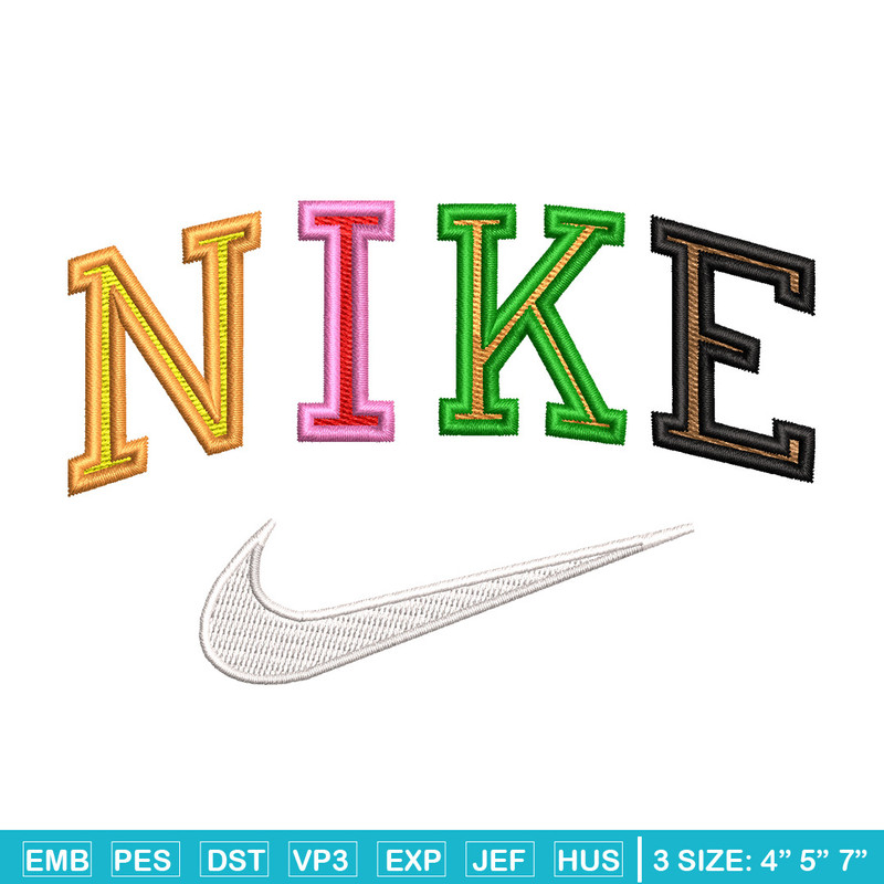 Nike color embroidery design, Nike embroidery, Nike design, Embroidery shirt, Embroidery file, Digital download.jpg