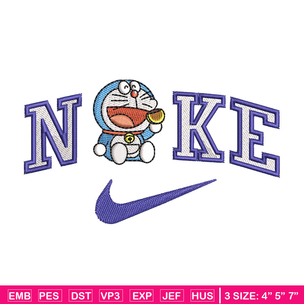 Nike doraemon embroidery design, Doraemon embroidery, Emb design, Embroidery shirt, Embroidery file, Digital download.jpg